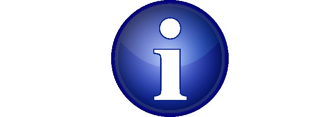 Графический символ, означающий информацию. Белая буква "i" на синем круге.